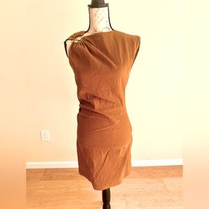 Zara Elegant Rust Sleeveless Dress Size M